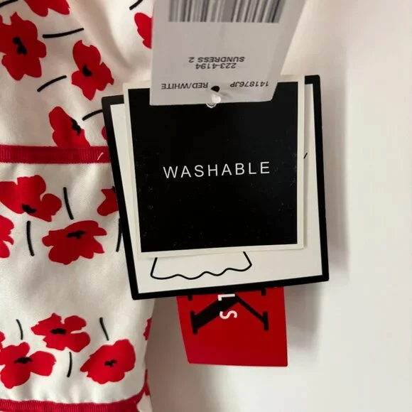 Vintage R&K Originals Red Poppy Flower Built in Bra Fit and Flare Sundress 10 - Picture 7 of 15